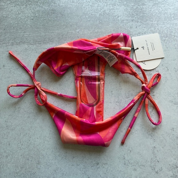 Peixoto Tonie Grapefruit Grove Pink and Orange Tie Bikini Bottom XS - Picture 4 of 14
